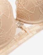 love magnolia Sutien din dantelă bej în Stil Clasic cu Aplicație Galinassa