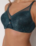 love magnolia Sutien din dantelă decorat cu inserție transparentă verde închis Acalinai