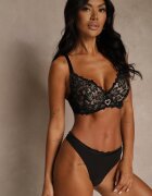 love magnolia Sutien din dantelă Negru-Bej Ornat cu inimă din zirconiu Bothilei