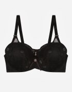 love magnolia Sutien din dantelă Negru Decorat cu Inserție Transparentă Acalinai