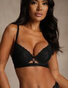 love magnolia Sutien Din Dantelă Negru în Stil Clasic cu Aplicație Galinassa