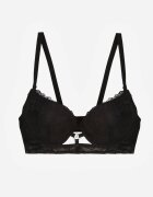 love magnolia Sutien Din Dantelă Negru în Stil Clasic cu Aplicație Galinassa