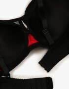 love magnolia Sutien din dantelă Negru-Roșu cu Bretele Detașabile Revalora