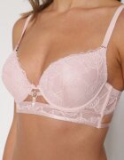 love magnolia Sutien din dantelă roz în stil clasic cu aplicație Galinassa