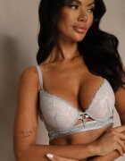 love magnolia Sutien Gri-Roz Din Dantelă în Stil Clasic cu Aplicație Galinassa