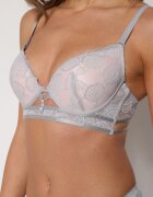 love magnolia Sutien Gri-Roz Din Dantelă în Stil Clasic cu Aplicație Galinassa