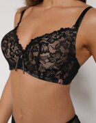 love magnolia Sutien Negru-Bej Decorat cu Dantelă și Fundiță Aqiany