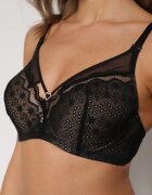 love magnolia Sutien Negru-Bej din Dantelă cu Inimă de Zirconiu Adrievianna