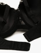 love magnolia Sutien Negru cu Bretele Suplimentare Decorat cu Dantelă și Zirconii Ollimi