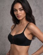 love magnolia Sutien Negru cu finisaj neted cu imitație de legătură Azisene