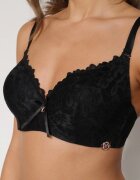 love magnolia Sutien Negru Decorat cu Dantelă și Fundă Aqiany
