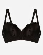 love magnolia Sutien Negru Decorat cu Dantelă și Fundă Aqiany