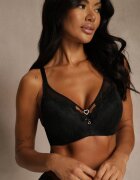 love magnolia Sutien Negru din Dantelă cu Inimă din Zirconiu Adrievianna