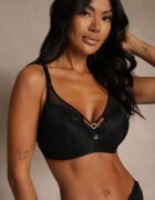love magnolia Sutien Negru din Dantelă cu Inimă din Zirconiu Adrievianna