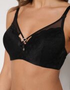 love magnolia Sutien Negru din Dantelă cu Inimă din Zirconiu Adrievianna