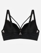 love magnolia Sutien Negru-Roz cu Bretele Suplimentare Decorat cu Dantelă și Zirconii Ollimi