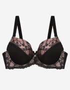 love magnolia Sutien Negru-Roz cu Dantelă și Zirconii Himelodia