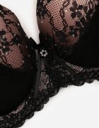 love magnolia Sutien Negru-Roz cu Dantelă și Zirconii Himelodia