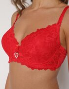 love magnolia Sutien Roșu Dantelat Decorat Cu Inimă De Zirconiu Bothilei