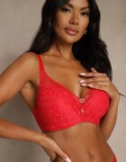 love magnolia Sutien Roșu din Dantelă cu Inimă cu Zirconii Adrievianna