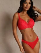 love magnolia Sutien Roșu din Dantelă cu Inimă cu Zirconii Adrievianna