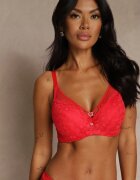 love magnolia Sutien Roșu din Dantelă cu Inimă cu Zirconii Adrievianna