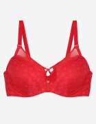 love magnolia Sutien Roșu din Dantelă cu Inimă cu Zirconii Adrievianna