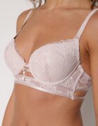 love magnolia Sutien Roz deschis din dantelă în stil clasic cu aplicație Galinassa