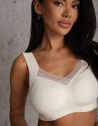 love magnolia Sutien Sport Alb căptușit decorat cu inserție din plasă Edalissa