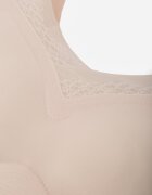love magnolia Sutien Sportiv Bej cu Bureți Decorat cu Inserție din Plasa Edalissa
