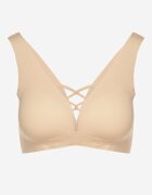 love magnolia Sutien Sportiv Bej Decorat cu Plasă și cu Aplicație Tip Corset Salinalla