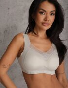 love magnolia Sutien Sportiv Gri cu Intărire Decorat cu Inserție din Plasă Edalissa