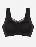 love magnolia Sutien sportiv negru cu întăritură decorat cu inserție din plasă Edalissa
