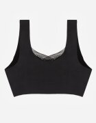 love magnolia Sutien sportiv negru cu întăritură decorat cu inserție din plasă Edalissa