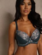 love magnolia Sutien verde închis cu dantelă și zirconii Himelodia