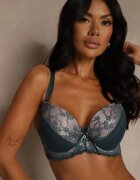 love magnolia Sutien verde închis cu dantelă și zirconii Himelodia