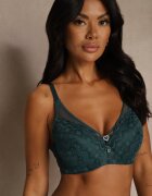 love magnolia Sutien Verde închis din dantelă cu inimă din zirconiu Adrievianna