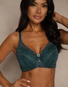 love magnolia Sutien Verde închis din dantelă cu inimă din zirconiu Adrievianna