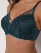 love magnolia Sutien Verde închis din dantelă cu inimă din zirconiu Adrievianna