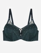 love magnolia Sutien Verde închis din dantelă cu inimă din zirconiu Adrievianna