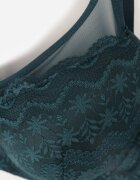 love magnolia Sutien Verde închis din dantelă cu inimă din zirconiu Adrievianna