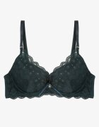love magnolia Sutien verde închis din dantelă tip push-up Mellimi