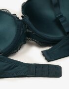 love magnolia Sutien verde închis din dantelă tip push-up Mellimi