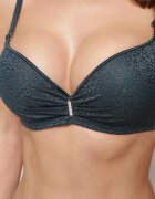 love magnolia Sutien Verde închis Full Cup Decorat cu dantelă și un pandantiv mic din zirconiu Nedolse