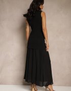 lovery Ansamblu Elegant Negru Vestă și Fustă Evazată Werani