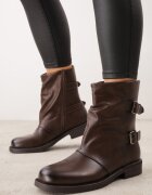 lovery Botine cu catarame și drapaj în stil biker Eirentea Maro