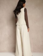 lovery Compleu Costum Bej Pantaloni Largi și Vestă Ziorene