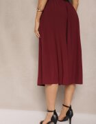 lovery Fustă Casual Plisată Bordo cu talie elastică Velentina