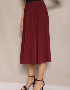 lovery Fustă Casual Plisată Bordo cu talie elastică Velentina