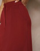 lovery Fustă creion bordo din vâscoză High Waist cu șliț Semivinia